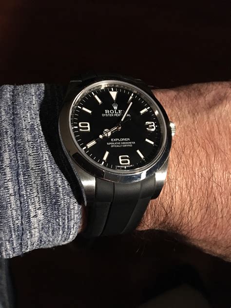 rolex explorer on rubber